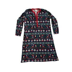 Hanna Andersson Women's Large Gnome Sweet Gnome Cotton Knit Nightshirt Holiday